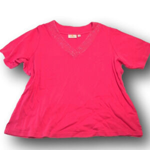 V-neck embellished tee